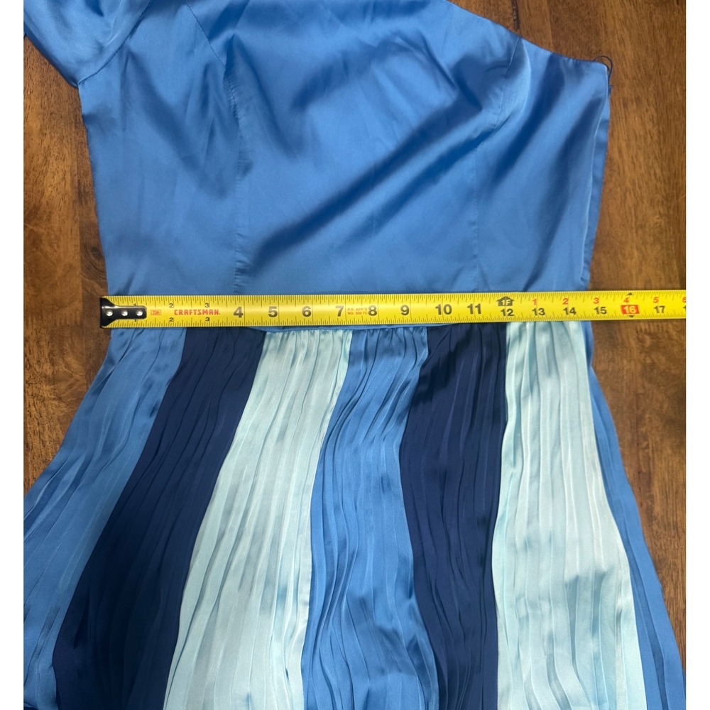 Adelyn Rae One Shoulder Pleated Midi Dress Lapiz Blue Size M - Picture 9 of 10